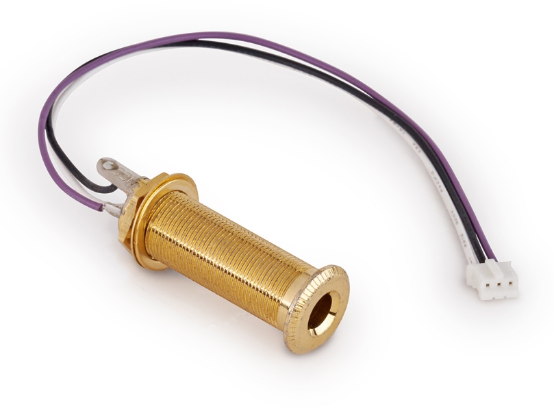 MEC Pickups Closed Stereo Jack Socket, for Mounting in Instrument Sides with R5 Connector - Gold