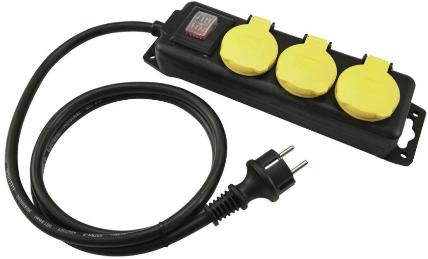 Eurolite Distributor 3-fold IP44 bk 5m