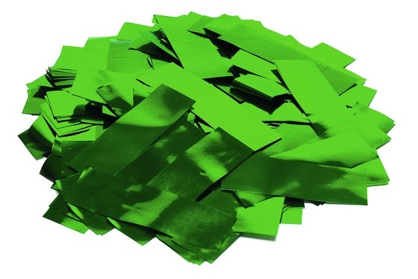 Metallic Confetti rectangular 55x18mm, green, 1kg Metallic Confetti rectangular 55x18mm, green, 1kg