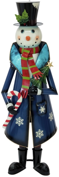 Europalms Snowman with Coat, Metal, 150cm, blue