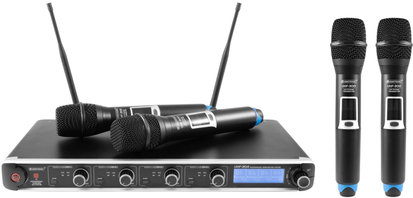 Omnitronic UHF-304 4-Channel Wireless Mic System 823-832/863-865MHz