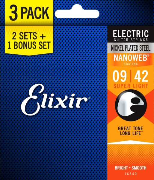 Elixir 3Pack Nanoweb Electric 9-42