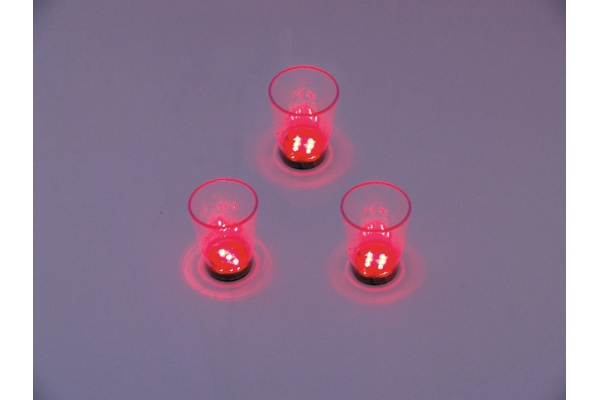 Europalms LED Glass 2oz with Dice Play, red, 3x