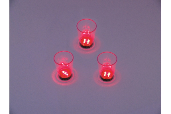 LED Glass 2oz with Dice Play, red, 3x LED Glass 2oz with Dice Play, red, 3x
