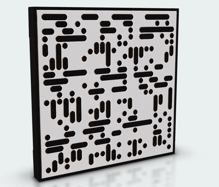 GIK Acoustics Amplitude Acoustic Panels Square Black Fabric 2D Alpha White