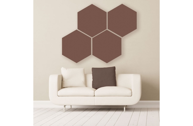 Panou acustic GIK Acoustics DecoShapes Hexagon Acoustic Panel Large 600x50mm Red EJ076
