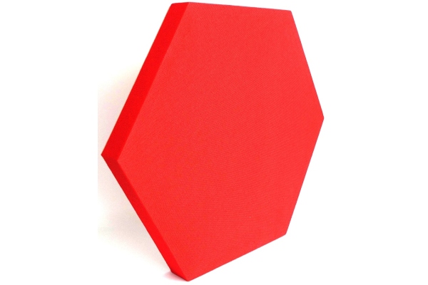 GIK Acoustics DecoShapes Hexagon Acoustic Panel Large 600x50mm Red EJ076