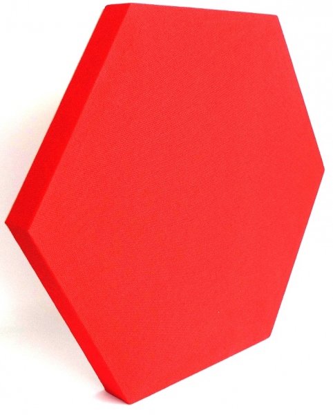 GIK Acoustics DecoShapes Hexagon Acoustic Panel Large 600x50mm Red EJ076