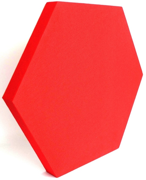 GIK Acoustics DecoShapes Hexagon Acoustic Panel Large 600x50mm Red EJ076