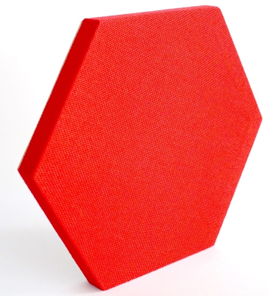 GIK Acoustics DecoShapes Hexagon Acoustic Panel Small 300x25mm Red EJ076