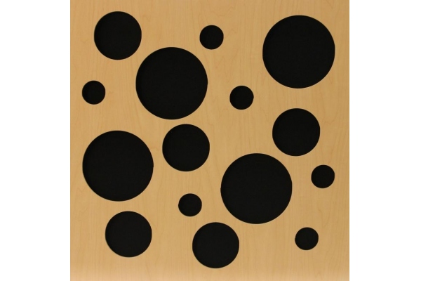 GIK Acoustics Impression Panel Diffuser/Absorber 50mm Bubbles Square Beech Wood