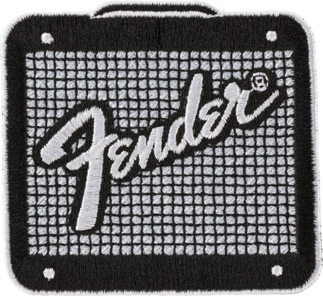 Fender Amp Logo Patch Black and Chrome