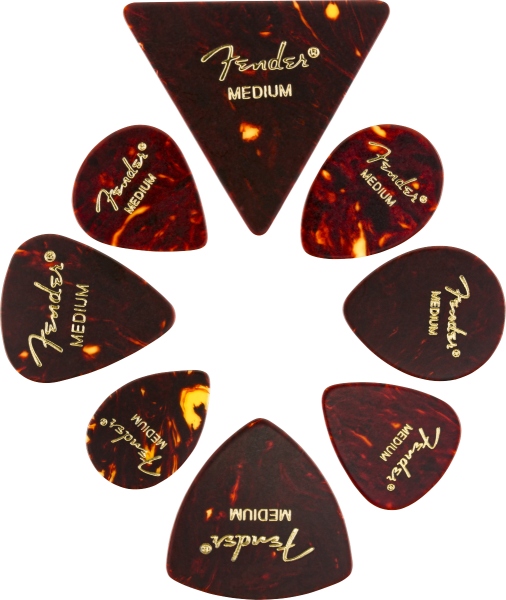 Fender All Shapes Celluloid Medley Tortoise Shell Medium (8)