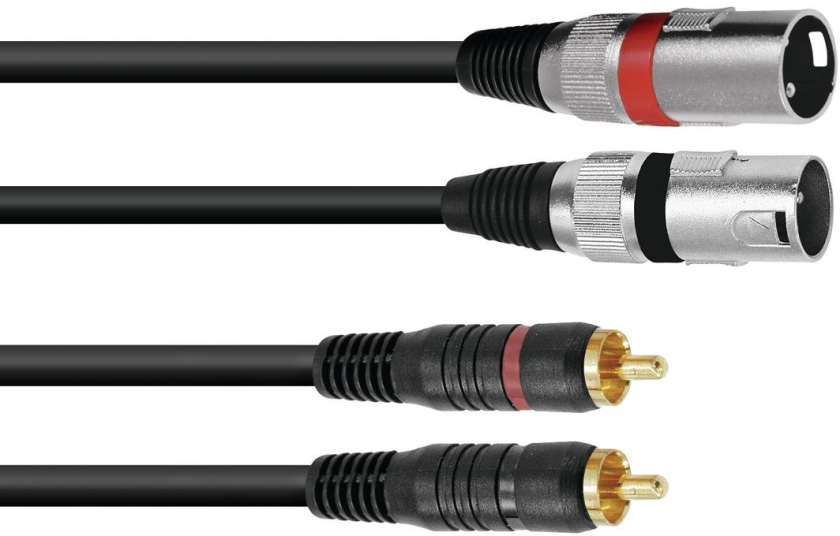 Omnitronic Adaptercable 2xXLR(M)/2xRCA 1.5m bk