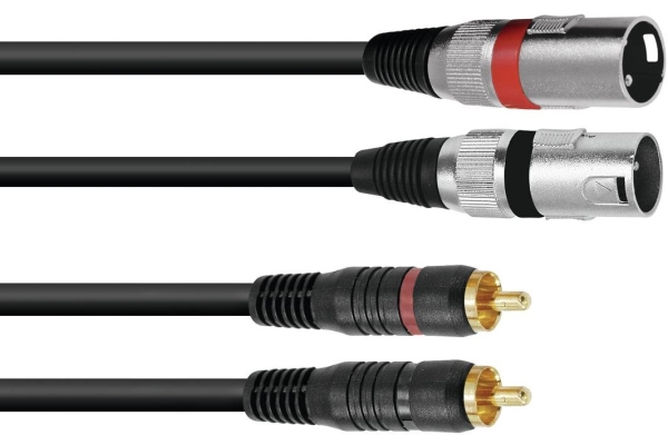 Omnitronic Adaptercable 2xXLR(M)/2xRCA 3m bk