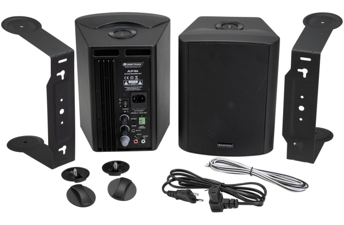 Pereche de difuzoare active cu 2 căi și cu woofer de 5". Omnitronic ALP-5A Active Speaker Set black
