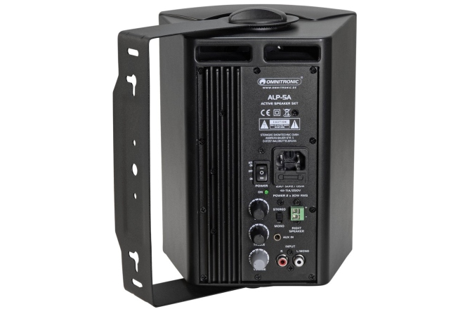Pereche de difuzoare active cu 2 căi și cu woofer de 5". Omnitronic ALP-5A Active Speaker Set black
