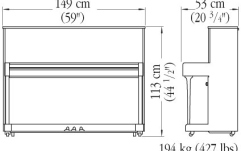 Pianină acustică Yamaha B2 Polished Ebony Chrome