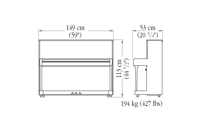 Pianină acustică Yamaha B2 Polished Ebony Chrome