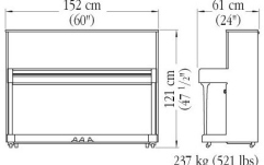 Pianină acustică Yamaha B3 PWH