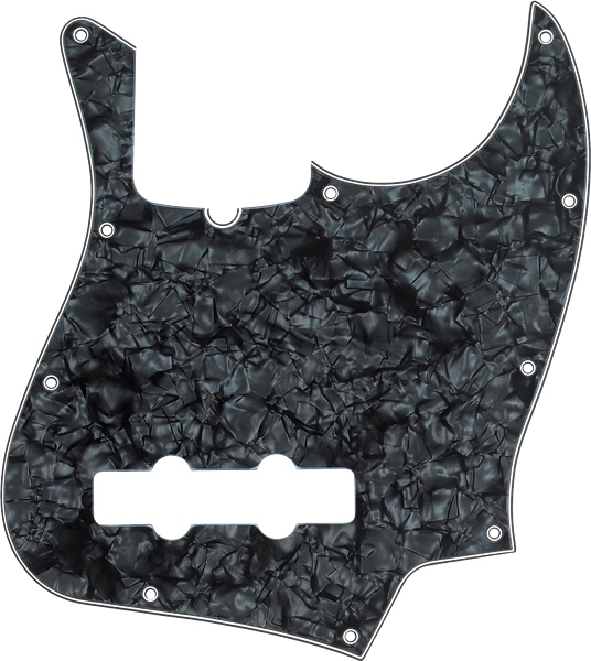 Fender Pickguard Jazz Bass 10-Hole Mount Black Pearl 4-Ply