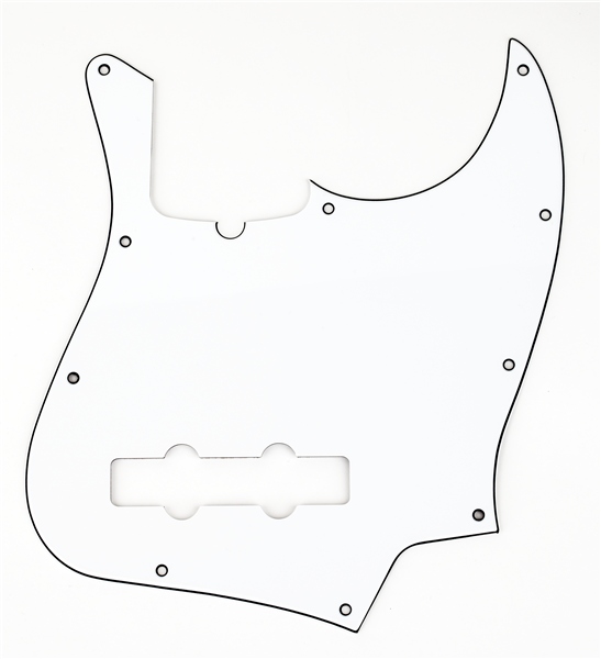 Fender Pickguard Jazz Bass 10-Hole Mount (with Truss Rod Notch) W/B/W 3-Ply