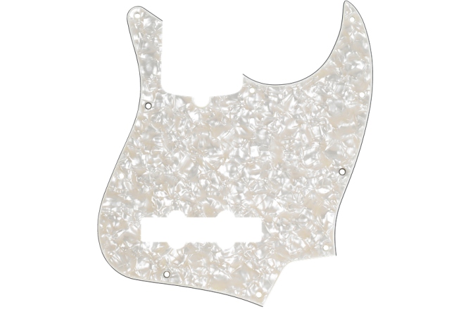 Pickguard Fender Pickguard Jazz Bass White Pearloid 10-Hole Mount 4-Ply