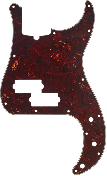 Fender Pickguard Precision Bass 13-Hole Mount (with Truss Rod Notch) Tortoise Shell 4-Ply
