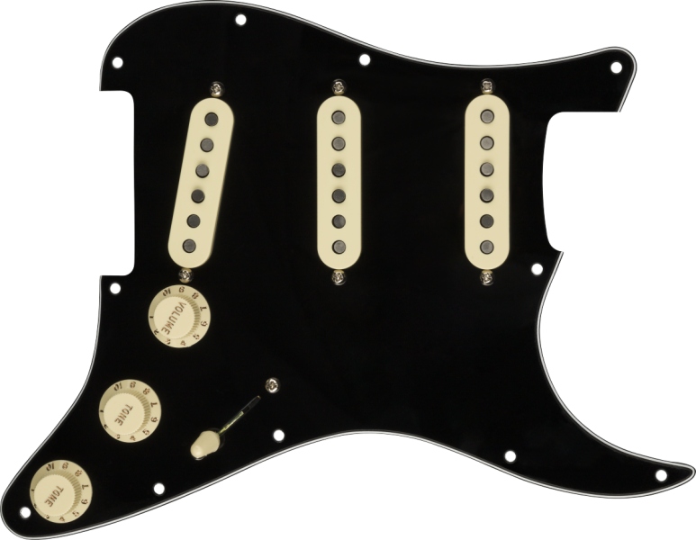 Fender Pre-Wired Strat Pickguard Custom Shop Custom '69 SSS Black 11 Hole PG