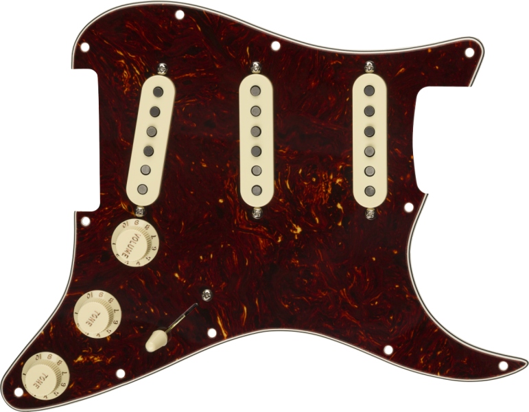 Fender Pre-Wired Strat Pickguard Custom Shop Fat 50's SSS Tortoise Shell 11 Hole PG