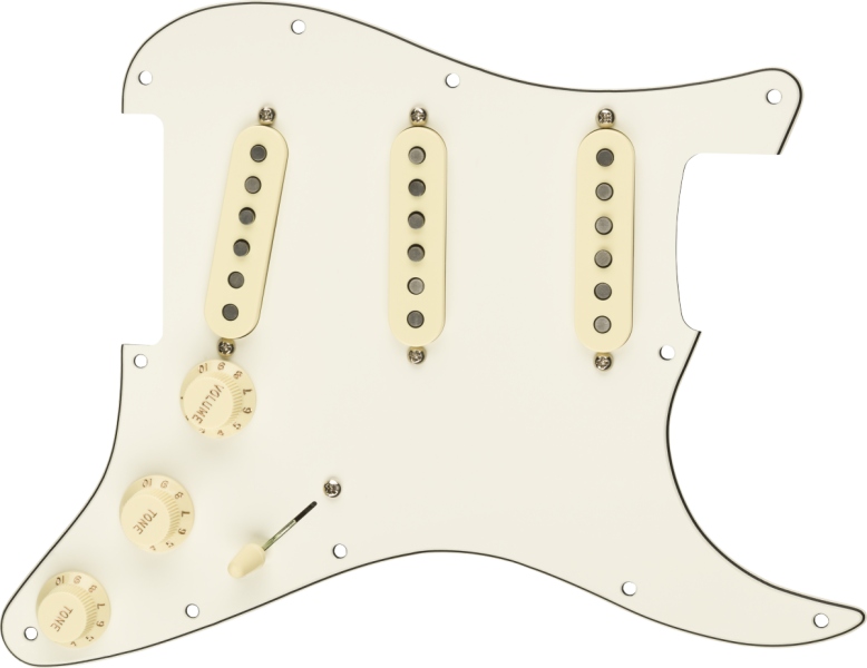 Fender Pre-Wired Strat Pickguard Custom Shop Texas Special SSS Parchment 11 Hole PG