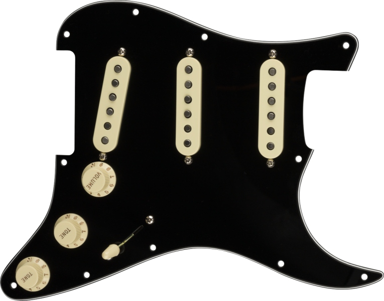 Fender Pre-Wired Strat Pickguard Original '57/'62 SSS Black 11 Hole PG