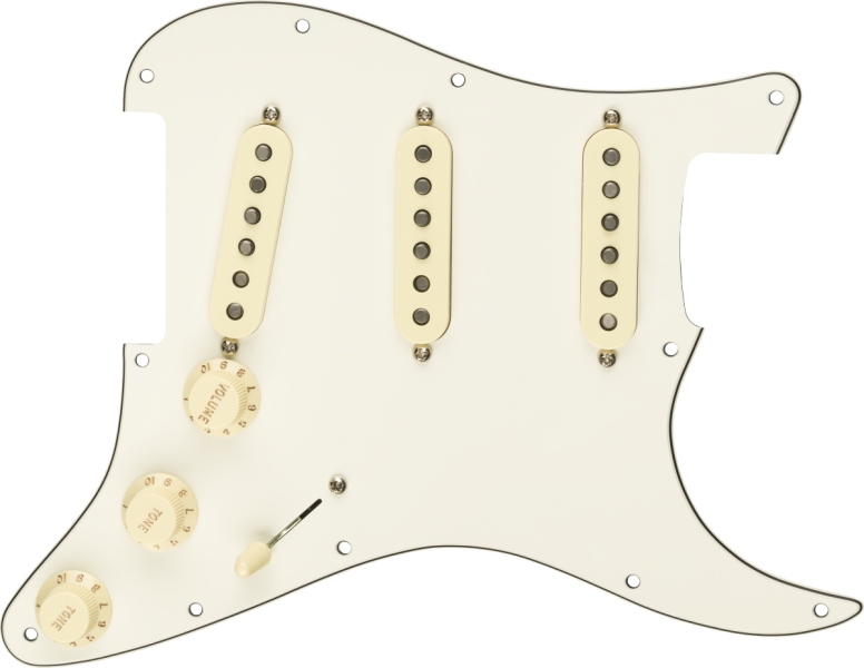 Fender Pre-Wired Strat Pickguard Original '57/'62 SSS Parchment 11 Hole PG