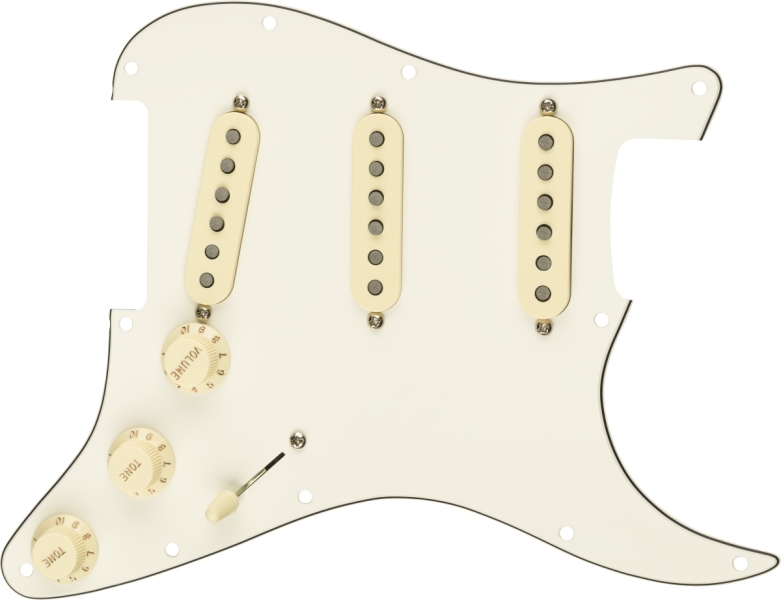 Fender Pre-Wired Strat Pickguard Tex-Mex SSS Parchment 11 Hole PG