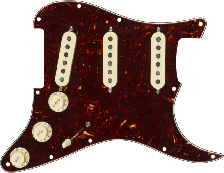 Fender Pre-Wired Strat Pickguard Tex-Mex SSS Tortoise Shell 11 Hole PG