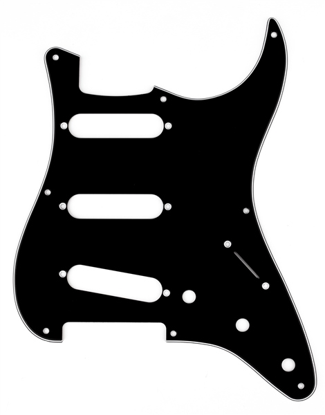 Fender Pickguard Stratocaster S/S/S 8-Hole Mount Black