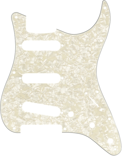 Fender Pickguard Stratocaster S/S/S Aged White Pearl