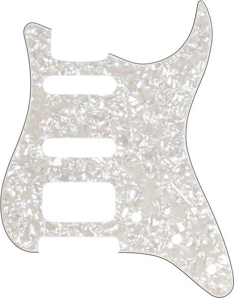 Fender Pickguard Stratocaster H/S/S Aged White Moto 4-Ply