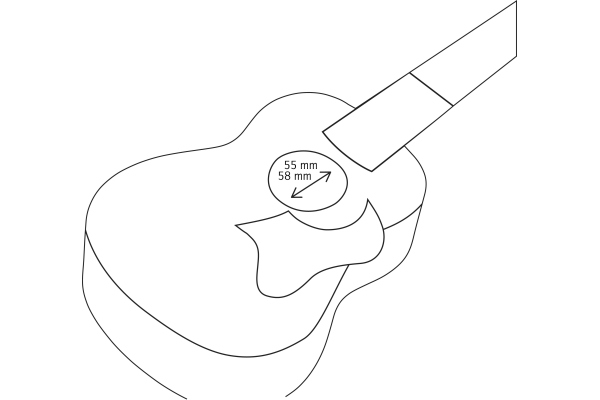 Wooden Pickguard for Ukulele - Striped Ebony for CC & SO Wooden Pickguard for Ukulele - Striped Ebony for CC & SO