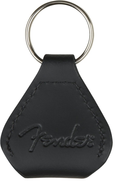 Fender Leather Pick Holder Keychain Black