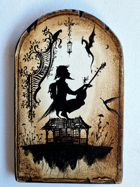 Pictura pe lemn - Bouzouki 22 x 14