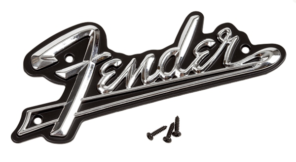 Fender Black Panel Amplifier Logo Silver/Black