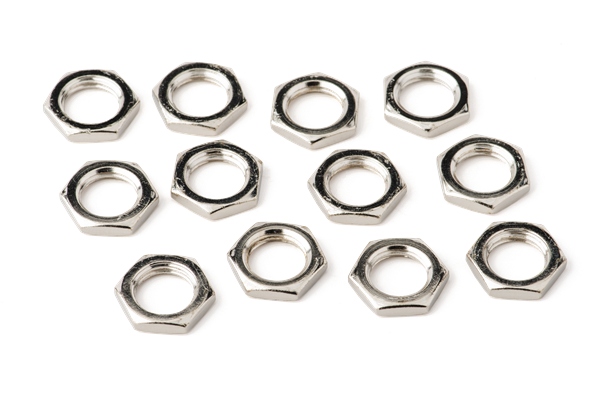 Amplifier Jack Nuts Hex 7/16 - 20 X 1/8 Nickel (12)