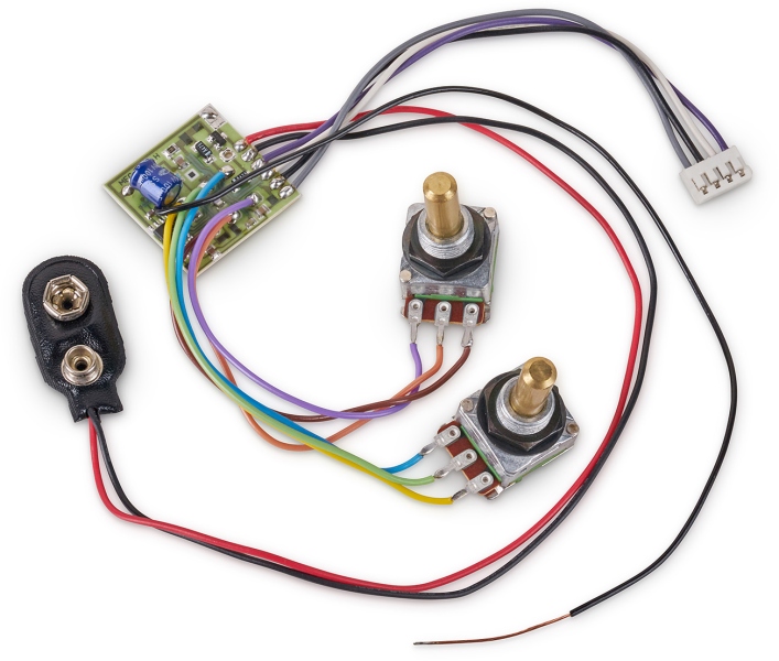 MEC Pickups 2-Way Electronics, for Active Pickups, Bass / Treble Controls only