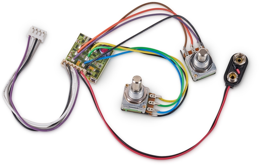 MEC Pickups 2-Way Electronics, for Passive Pickups, Bass / Treble Controls only