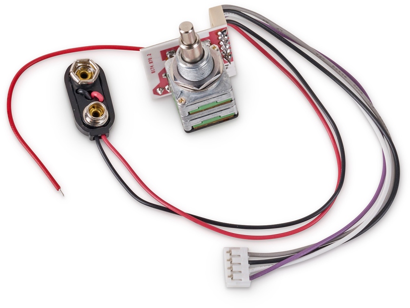 MEC Pickups 2-Way Electronics, for Active Pickups, Bass / Treble Stacked only, Lefthand