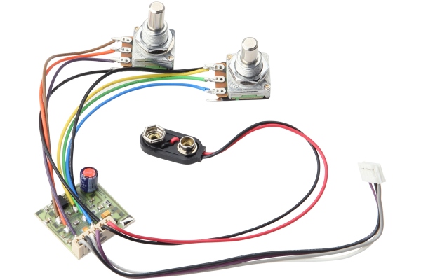 MEC Pickups  2-Way Electronics, for Passive Pickups, Bass / Treble Controls only, Lefthand
