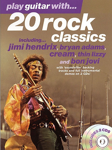 PLAY GUITAR WITH 20 ROCK CLASSICS GUITAR TAB BOOK/2CDS