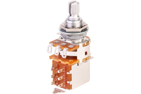  Mono Potentiometer, Push/Pull (On/On DPDT), A250K, Solid Shaft (6 mm)