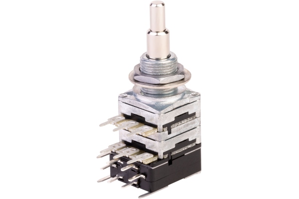  Mono Stacked Potentiometer, B10K/cc / B250K, Push/Pull